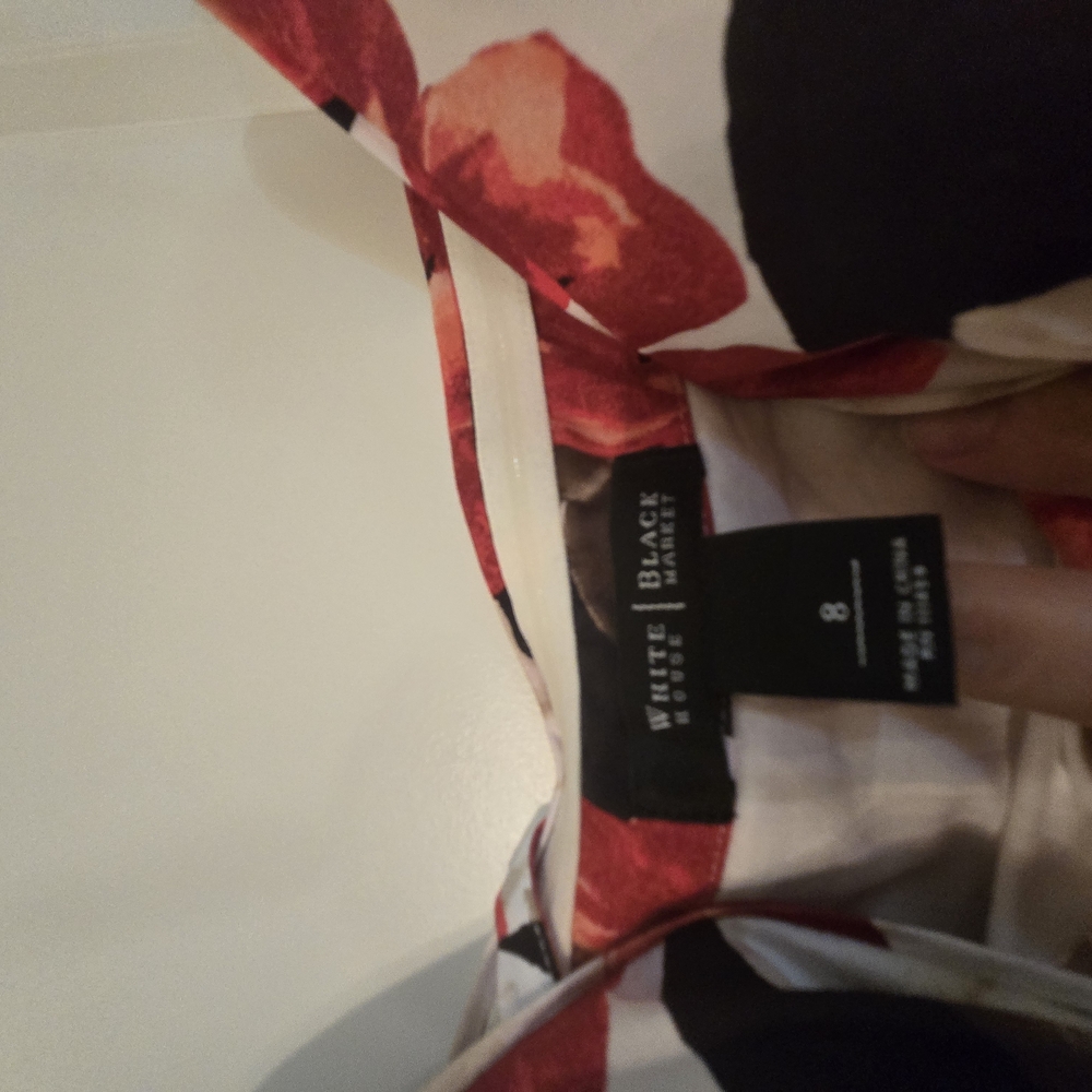 White House Black Market Red Strapless Sundress